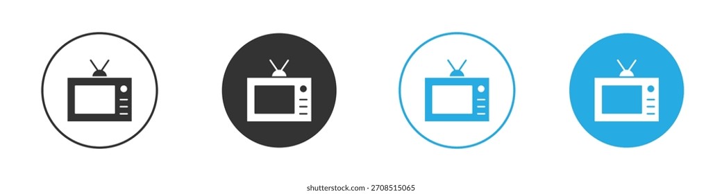 Icono retro de la TV para el Web, móvil.Ilustración vectorial