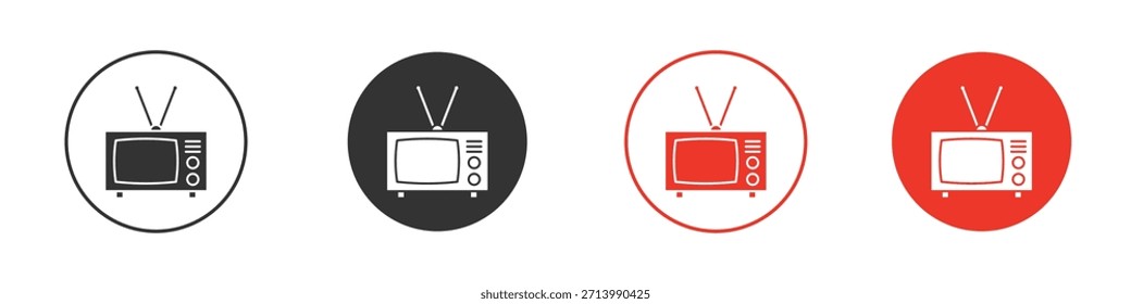 Icono retro de la TV. diseño de Vector de Web