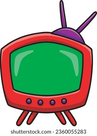 Diseño vectorial de ilustración retro de TV