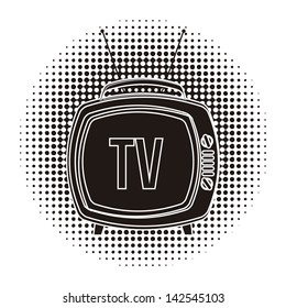 tv retro over dotted background vector illustration