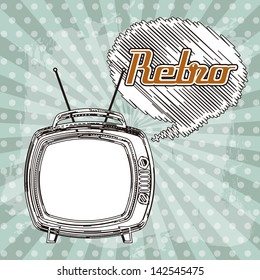 tv retro over dotted background vector illustration