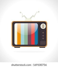 tv retro over gray background vector illustration 