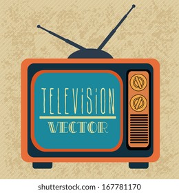 tv retro over vintage background vector illustration 