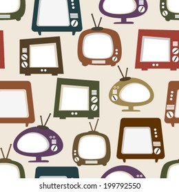 TV retro seamless pattern