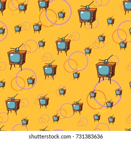 TV Retro Seamless Pattern