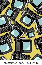 Tv retro seamless pattern. l abstract vector background.