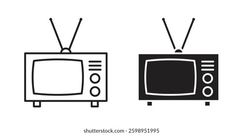 Tv retro vector line icon illustration collection.