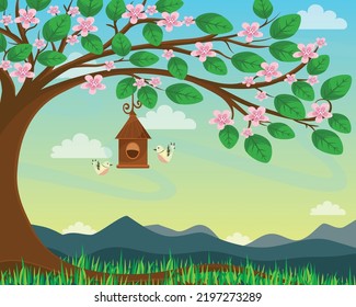 Tv Room Background Design Nature Bird Green