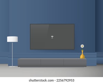 TV room Interior concept, vector illustration