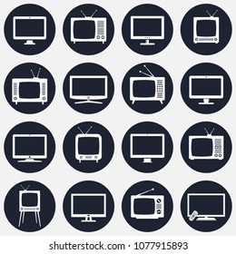 TV Round Icons Set