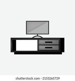 TV, screen, cabinet icon vector image.Can also be used for furniture design. Suitable for mobile apps, web apps and print media.