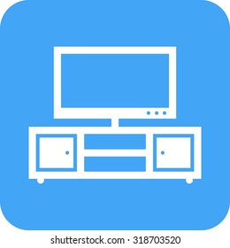 Tv, screen, cabinet icon vector image.Can also be used for furniture design. Suitable for mobile apps, web apps and print media.