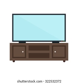 TV, screen, cabinet icon vector image.Can also be used for furniture design. Suitable for mobile apps, web apps and print media.