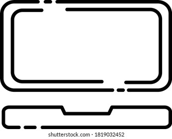 TV screen or computer monitor. Line icon style