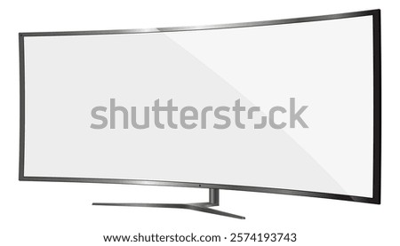 TV screen curved,4k Modern lcd Panel,Led,Plasma.Vector Blank Computer Pc Monitor Display mockup.Television Template  Wide flat screen,Graphic design element for Catalog,Web Site,Mock Up