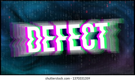 TV Screen Defect, Glitch Art Vector Banner. Trendy Optical Defect. Creative VHS Style Poster Concept With Typography. Old Television, Signal Disruption Effect. Retro Futuristic Glitched Illustration