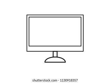 TV screen display black symbol icon vector image illustration