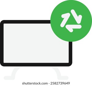 Tv Screen Display Icon Vector Flat Illustration