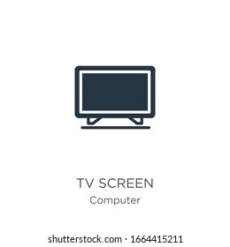 Tv screen icon vector. Trendy flat tv screen icon from computer collection isolated on white background. Vector illustration can be used for web and mobile graphic design, logo, eps10