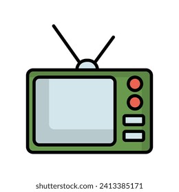 tv screen icon with white background vector stock illustration