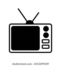 tv screen icon with white background vector stock illustration