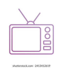 tv screen icon with white background vector stock illustration