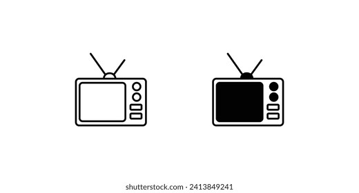 tv screen icon with white background vector stock illustration