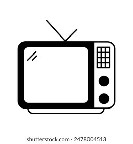 tv screen icon with white background vector stock illustration