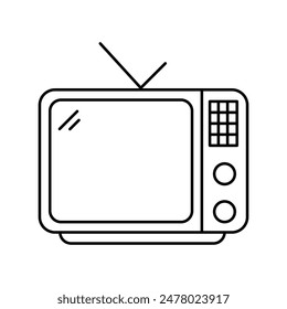 tv screen icon with white background vector stock illustration