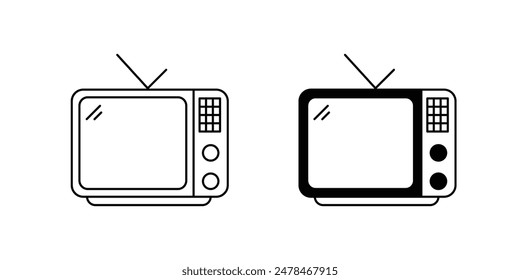 tv screen icon with white background vector stock illustration