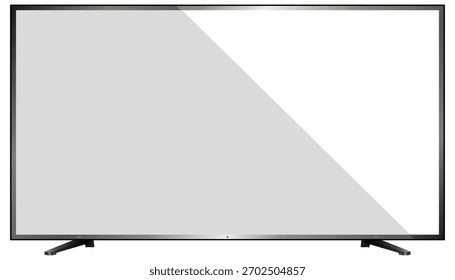 Pantalla de TV aislada. Pantalla ancha de maqueta de Plantilla de televisión led sobre fondo blanco, computadora 3D de diseño de íconos de Ilustración vectorial para tecnología de televisión digital con marco negro, presentaciones modernas de pantalla plana