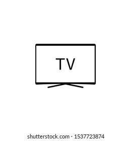 TV screen, modern television isolated with white screen and white background.