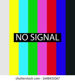  Pantalla Tv no señal.Vector aislado. Error de vídeo.4k