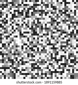 TV Screen Noise Pixel Glitch Seamless Pattern Texture Background Vector Illustration. Analog TV Static Video Noise. No Video Signal Concept.