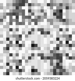 TV Screen Noise Pixel Glitch Seamless Pattern Texture Background Vector Illustration. Analog TV Static Video Noise. No Video Signal Concept.