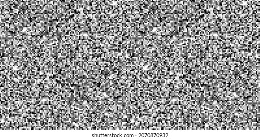 TV Screen Noise Pixel Glitch Texture Background Vector Illustration. Analog TV Static Video Noise. No Video Signal Snow Interference Concept.