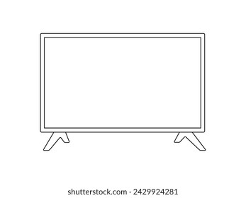 Tv Screen Outline icon vector. Tv Outline isolated white background. Vector Illustration