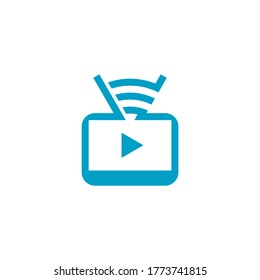 tv screen play antenna broadcast icon
