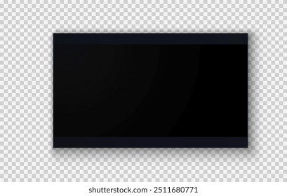 Pantalla de TV PNG. Panel LCD led moderno y elegante. Grande pantalla de monitor de computadora mockup.TV Plantilla. Ilustración vectorial de un televisor de plasma sobre un fondo transparente.