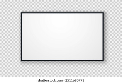 Pantalla de TV PNG. Panel LCD led moderno y elegante. Grande pantalla de monitor de computadora mockup.TV Plantilla. Ilustración vectorial de un televisor de plasma sobre un fondo transparente.