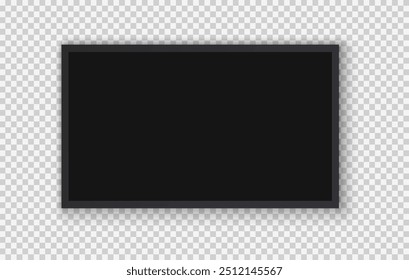 Pantalla de TV PNG. Panel LCD led moderno y elegante. Grande pantalla de monitor de computadora mockup.TV Plantilla. Ilustración vectorial de un televisor de plasma sobre un fondo transparente.