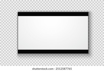 Pantalla de TV PNG. Panel LCD led moderno y elegante. Grande pantalla de monitor de computadora mockup.TV Plantilla. Ilustración vectorial de un televisor de plasma sobre un fondo transparente.