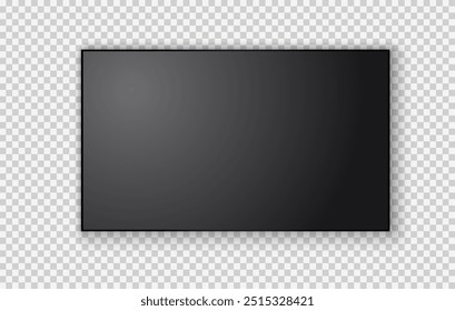 Pantalla de TV PNG. Panel LCD led moderno y elegante. Grande pantalla de monitor de computadora mockup.TV Plantilla. Ilustración vectorial de un televisor de plasma sobre un fondo transparente.