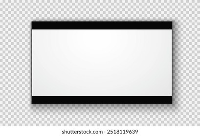 Pantalla de TV PNG. Panel LCD led moderno y elegante. Grande pantalla de monitor de computadora mockup.TV Plantilla. Ilustración vectorial de un televisor de plasma sobre un fondo transparente.