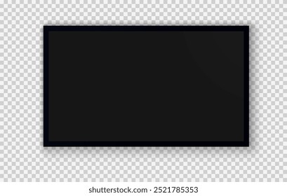 Pantalla de TV PNG. Panel LCD led moderno y elegante. Grande pantalla de monitor de computadora mockup.TV Plantilla. Ilustración vectorial de un televisor de plasma sobre un fondo transparente.