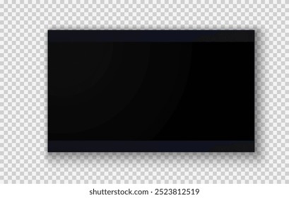 Pantalla de TV PNG. Panel LCD led moderno y elegante. Grande pantalla de monitor de computadora mockup.TV Plantilla. Ilustración vectorial de un televisor de plasma sobre un fondo transparente.