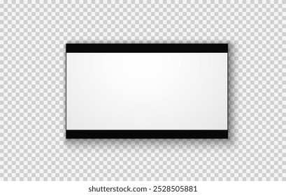 TV screen PNG. Modern stylish LED LCD panel. Large computer monitor display mockup.TV template. Vector illustration of a plasma TV monitor on a transparent background.