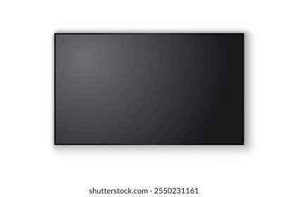 TV screen PNG. Modern stylish LED LCD panel. Large computer monitor display mockup.TV template. Vector illustration of a plasma TV monitor on a transparent background.	
