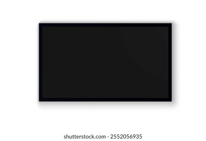 TV screen PNG. Modern stylish LED LCD panel. Large computer monitor display mockup.TV template. Vector illustration of a plasma TV monitor on a transparent background.	
