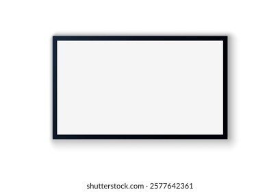 TV screen PNG. Modern stylish LED LCD panel. Large computer monitor display mockup.TV template. Vector illustration of a plasma TV monitor on a transparent background.	